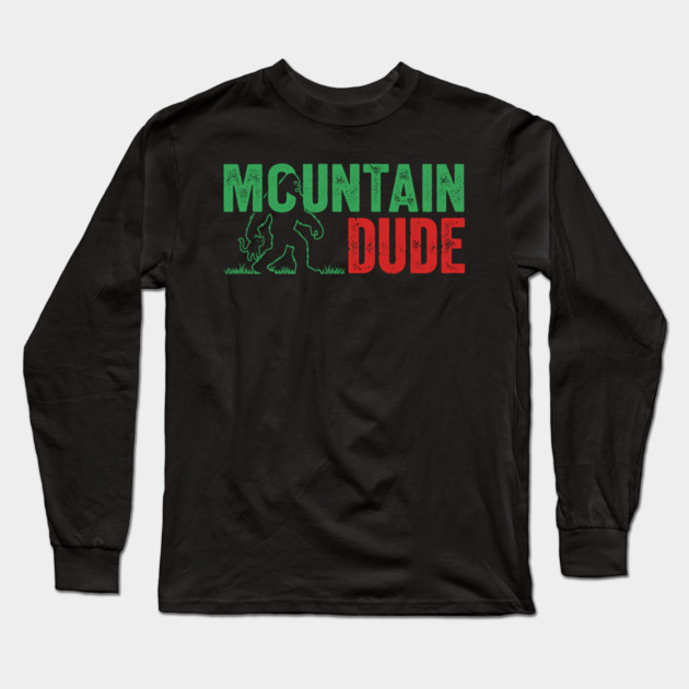 Mountain Dude Bigfoot Long Sleeve T-Shirt by enrynz