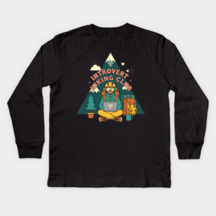Introvert Hiking Club Kids Long Sleeve T-Shirt
