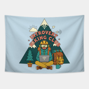 Introvert Hiking Club Tapestry