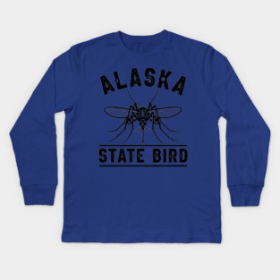 Alaska State Bird Mosquito Kids Long Sleeve T-Shirt