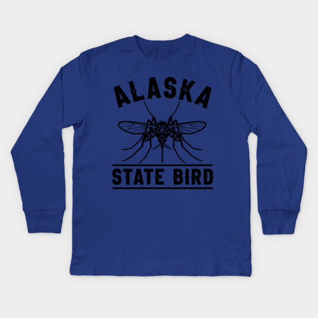 Alaska State Bird Mosquito Kids Long Sleeve T-Shirt by enrynz