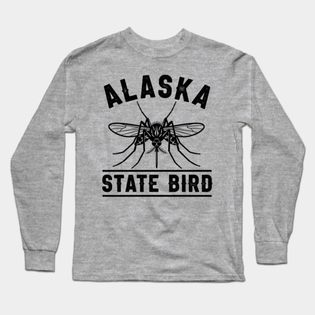 Alaska State Bird Mosquito Long Sleeve T-Shirt by enrynz