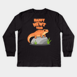 Happy Newt Year Kids Long Sleeve T-Shirt