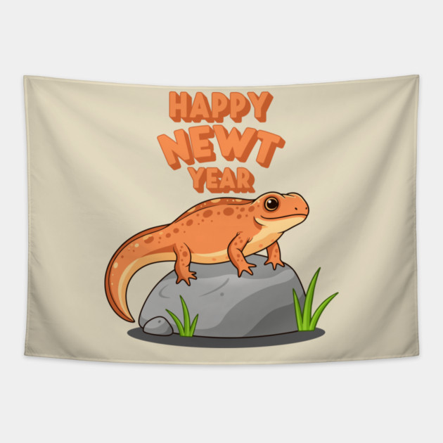 Happy Newt Year Tapestry by enrynz