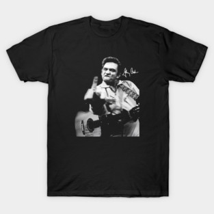 Johnny Cash Giving The Bird Finger, Johnny Cash Middle Finger T-Shirt