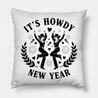 Howdy New Year Cowgirl Fun Pillow