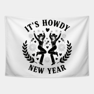 Howdy New Year Cowgirl Fun Tapestry