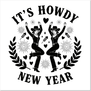 Howdy New Year Cowgirl Fun Posters and Art