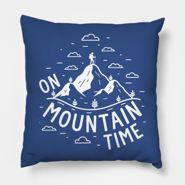 On Mountain Time Pillow by enrynz