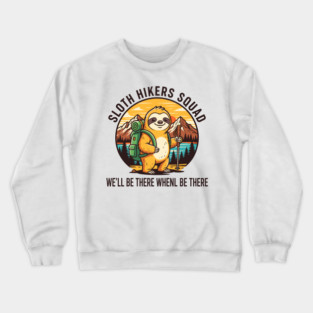 Sloth Hikers Squad Crewneck Sweatshirt