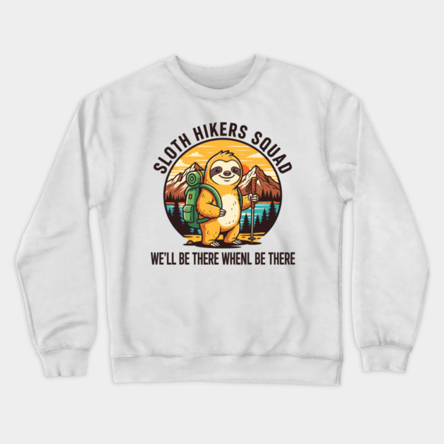 Sloth Hikers Squad Crewneck Sweatshirt by enrynz
