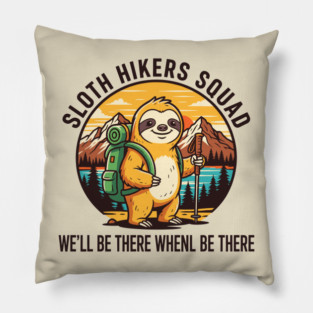 Sloth Hikers Squad Pillow