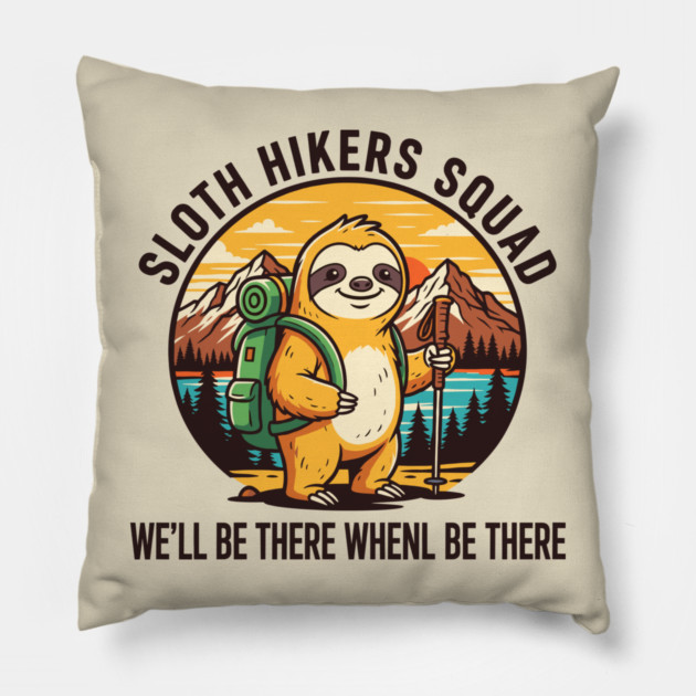 Sloth Hikers Squad Pillow by enrynz