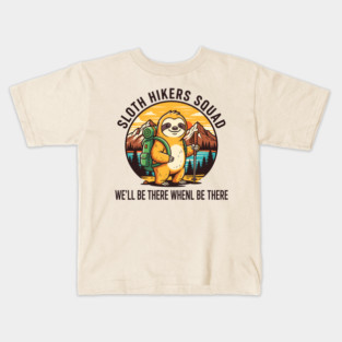 Sloth Hikers Squad Kids T-Shirt