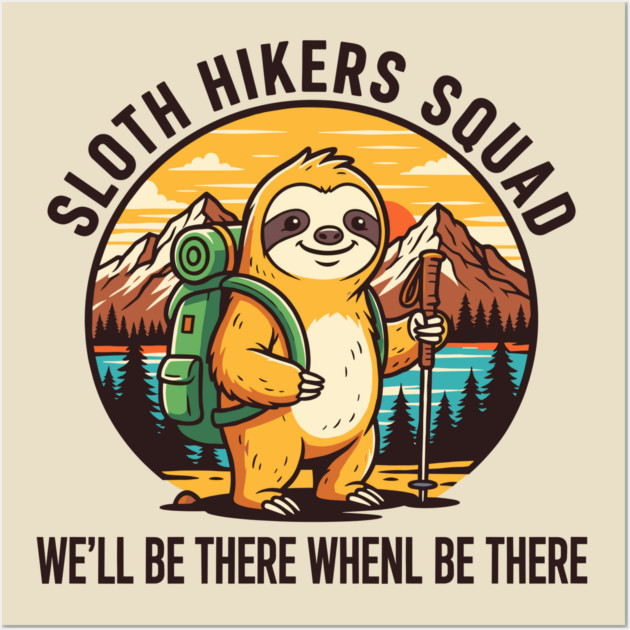 Sloth Hikers Squad Wall Art by enrynz