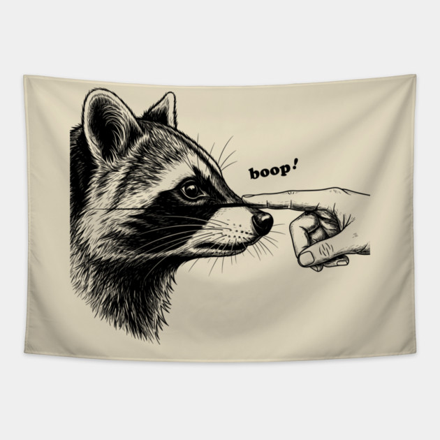 Boop the Raccoon Tapestry by enrynz