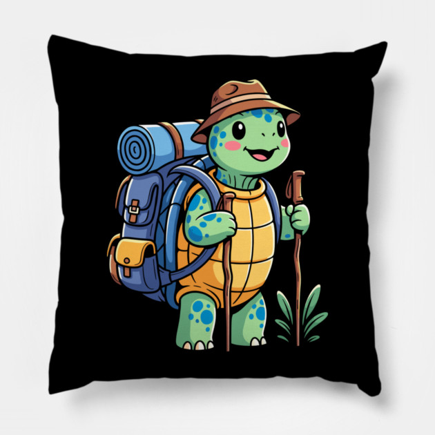 Turtle Trekking Adventure Pillow by enrynz