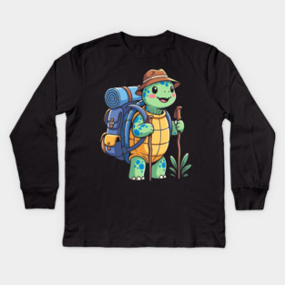 Turtle Trekking Adventure Kids Long Sleeve T-Shirt