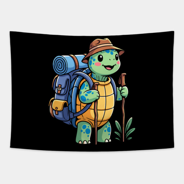Turtle Trekking Adventure Tapestry by enrynz