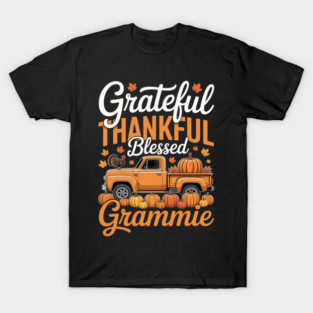Grateful Thankful Blessed Grammie Pumpkin Thanksgiving T-Shirt