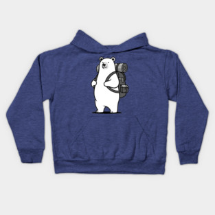 Adventurous Polar Bear Explorer Kids Hoodie