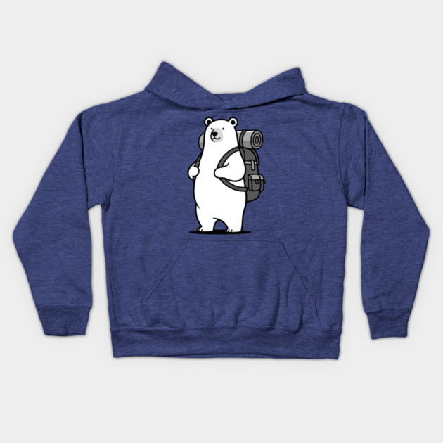 Adventurous Polar Bear Explorer Kids Hoodie by enrynz