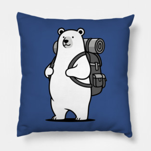 Adventurous Polar Bear Explorer Pillow