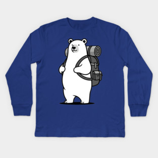 Adventurous Polar Bear Explorer Kids Long Sleeve T-Shirt