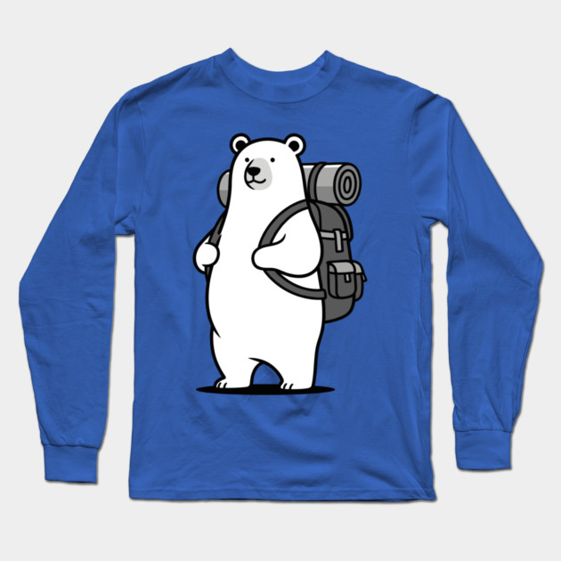 Adventurous Polar Bear Explorer Long Sleeve T-Shirt by enrynz