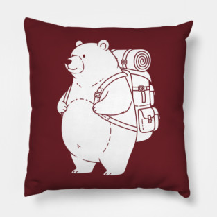 Adventurous Polar Bear Explorer Pillow