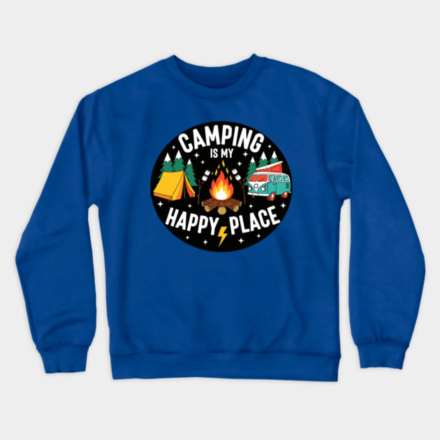 Camping is My Happy Place Crewneck Sweatshirt by enrynz