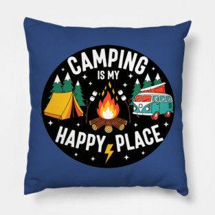 Camping is My Happy Place Pillow