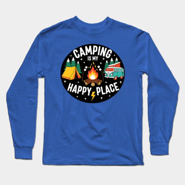 Camping is My Happy Place Long Sleeve T-Shirt by enrynz