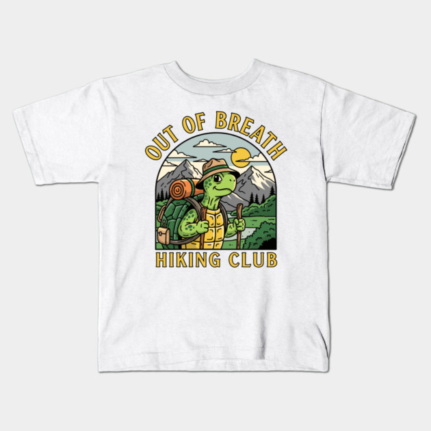 Out Of Breath Hiking Club Kids T-Shirt by enrynz