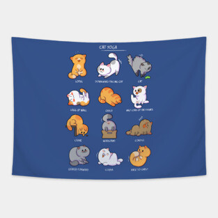 Cat Yoga Tapestry