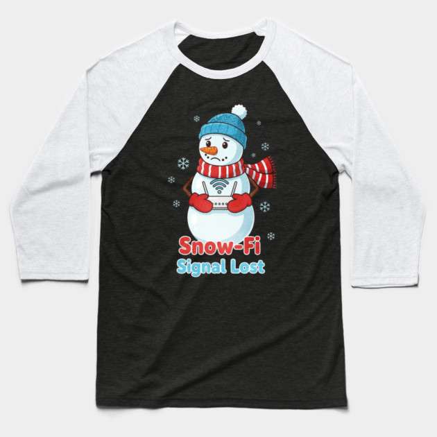 Snow-Snow Lost Cute Christmas Funny Snowman Internet Baseball T-Shirt by shirtlux