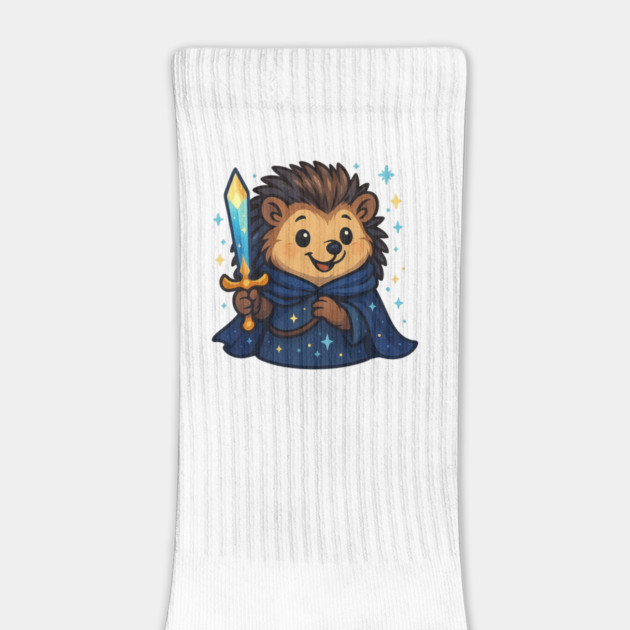 Nova the Starforged Hedgehog – Cute Fantasy Knight & Cozy Courage Tee by Anne Lee