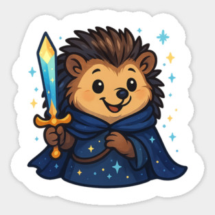 Nova the Starforged Hedgehog – Cute Fantasy Knight & Cozy Courage Tee Sticker