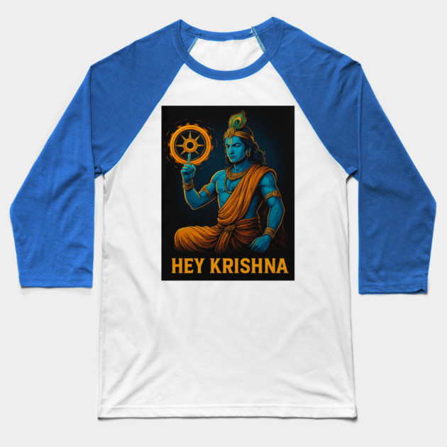 Lord Krishna with Sudarshan Chakra Baseball T-Shirt by knbstore