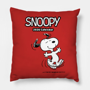 Snoopy Happy Dance 2026 Calendar Pillow