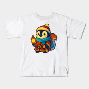 Winter Lantern Penguin – Cozy Explorer Art & Gentle Adventure Tee Kids T-Shirt