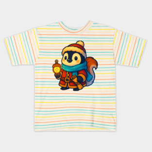 Winter Lantern Penguin – Cozy Explorer Art & Gentle Adventure Tee Kids T-Shirt