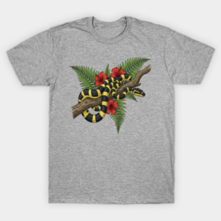 Tropical Banded Krait Botanical Art T-Shirt