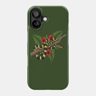 Tropical Banded Krait Botanical Art Phone Case