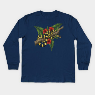 Tropical Banded Krait Botanical Art Kids Long Sleeve T-Shirt