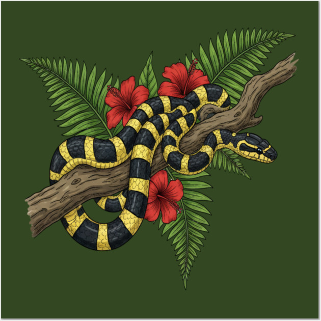 Tropical Banded Krait Botanical Art Wall Art by BirdsnStuff