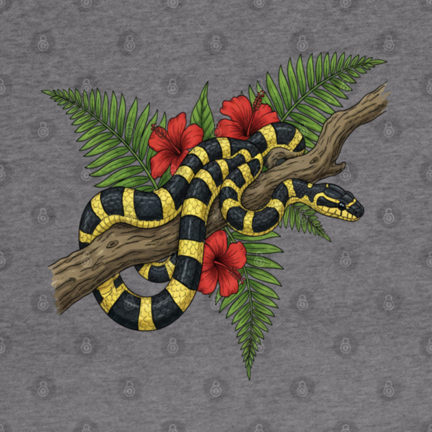 Tropical Banded Krait Botanical Art by BirdsnStuff