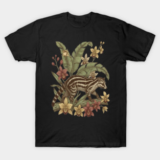Vintage Banded Palm Civet Botanical Art T-Shirt