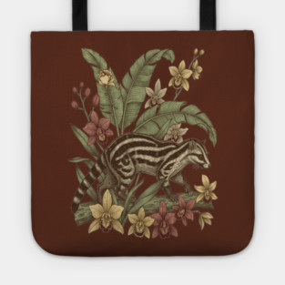 Vintage Banded Palm Civet Botanical Art Tote