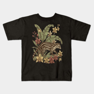 Vintage Banded Palm Civet Botanical Art Kids T-Shirt